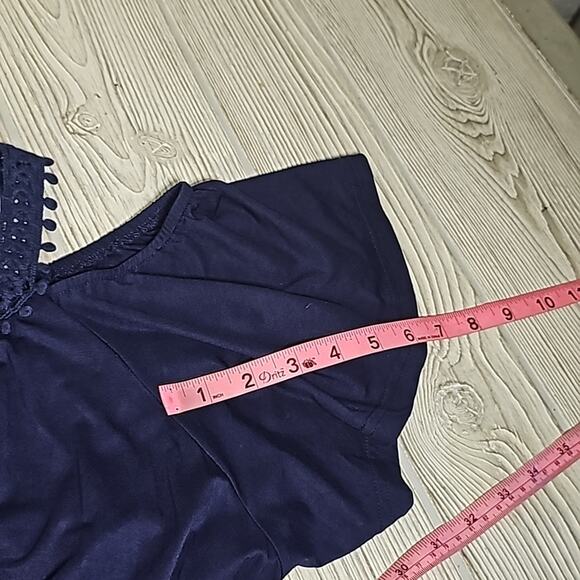 Suzanne Betro Crochet Neck Cold Shoulder Navy Maxi Dress Womens Plus Size 2X NEW - Picture 12 of 13